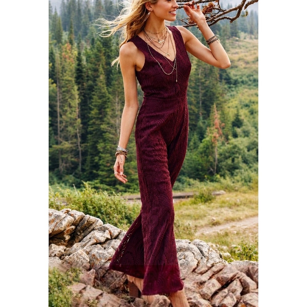 Altar'd State Lace Overlay Sleeveless Jumpsuit Whimsigoth Indie small